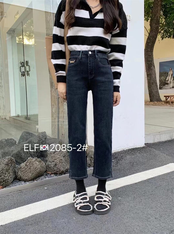 [X2 square] slim straight comfortable all-match jeans 2085# L