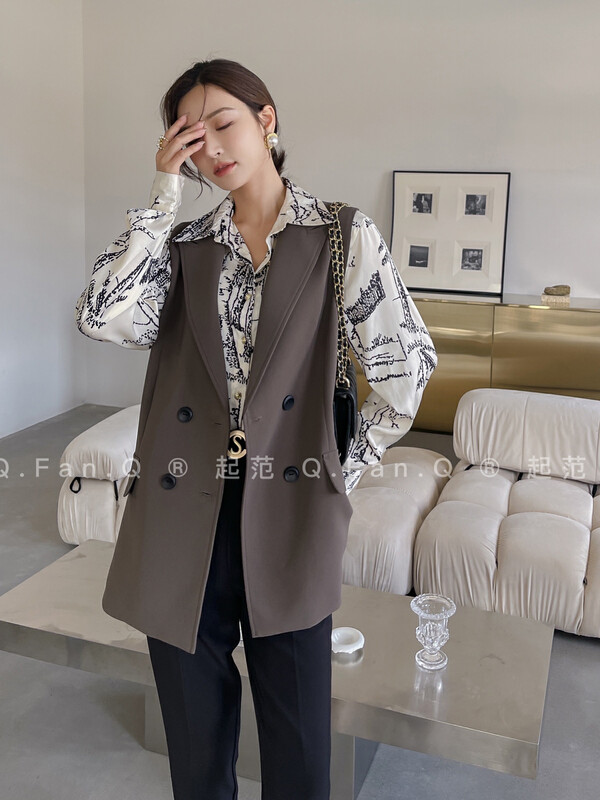 Autumn is new! [Fan] twill Korean sleeveless vest F7627# JHY