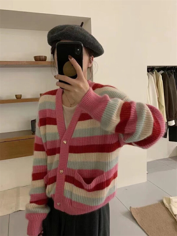 【Amanda】All-match striped casual warm sweater 5267# PCZ