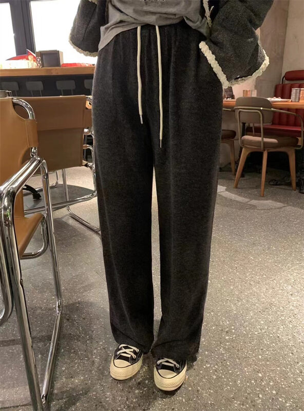 New in winter! [ARE YOU] Drawstring comfortable, versatile, slimming, color-blocking casual pants 319# L