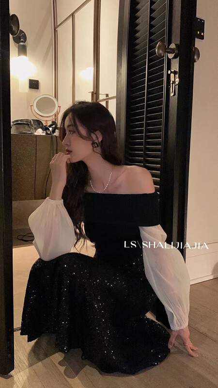 Original price 88.99! [LS] French temperament one-shoulder shirt 6272