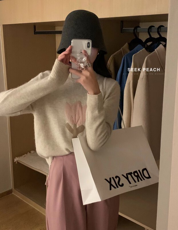 【SEEK PEACH】Basic Versatile Casual Warm Sweater 1957# L