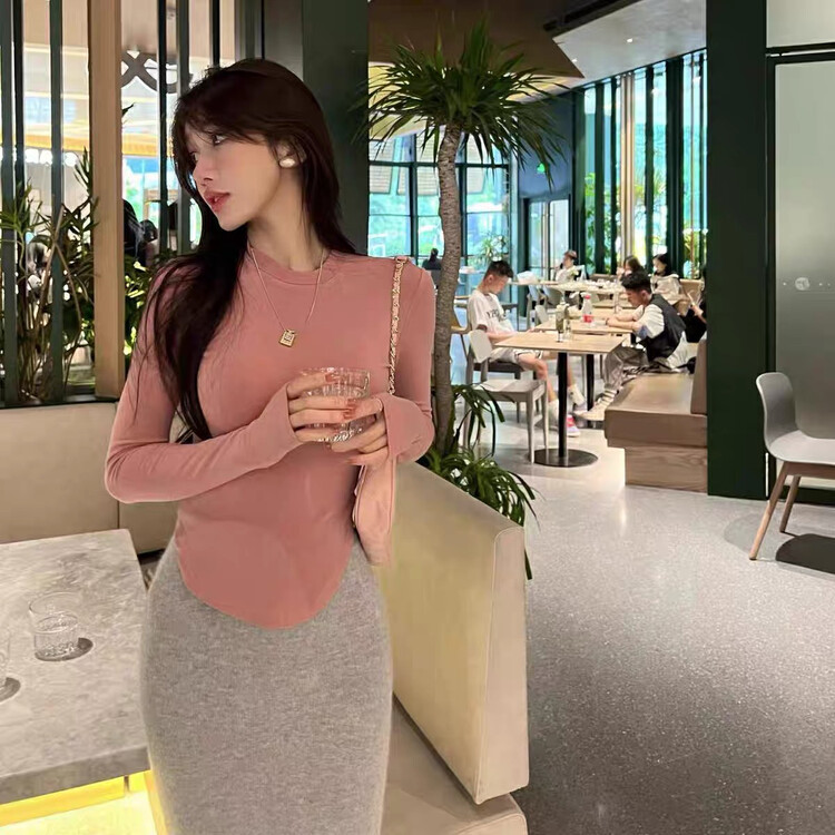 New in winter! [Amanda] Pure desire to slim U-shaped bottoming shirt 8822# PCZ