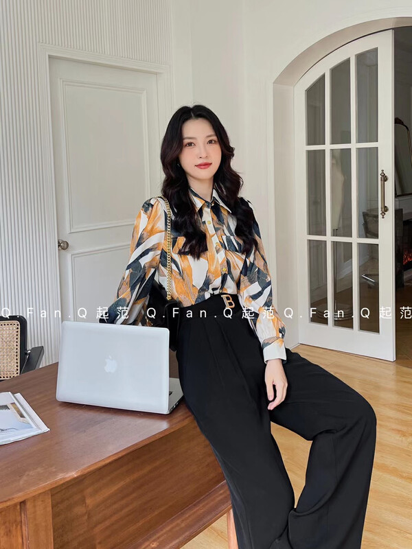 Autumn is new! [Qi Fan] Commuter all-match Korean shirt 80301# JHY