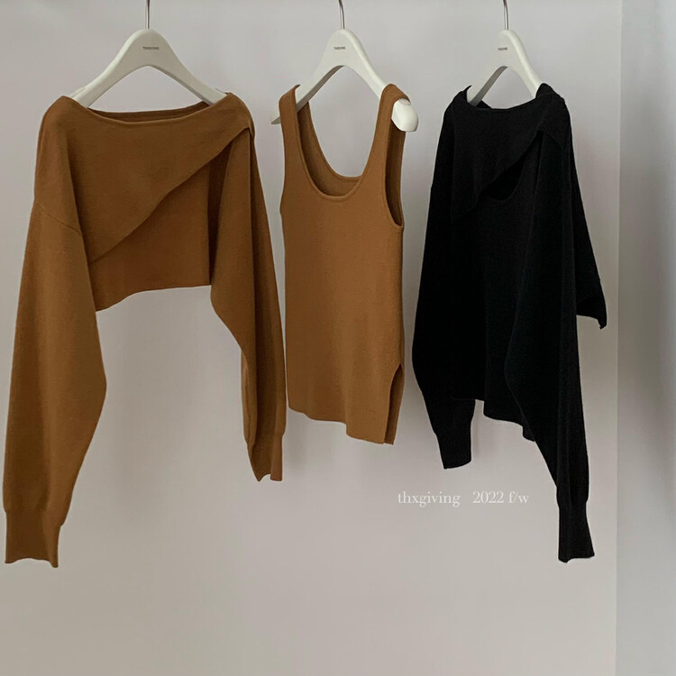 Autumn is new! [T.G] Simple and comfortable small shirt + basic all-match vest set (including wool 30%) 18615# CLS