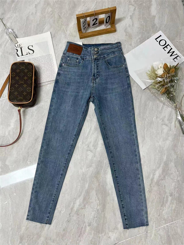 Original price 73.32! New in autumn! [M8 denim] Korean high-waisted small-footed all-match jeans J52160-6# JHY