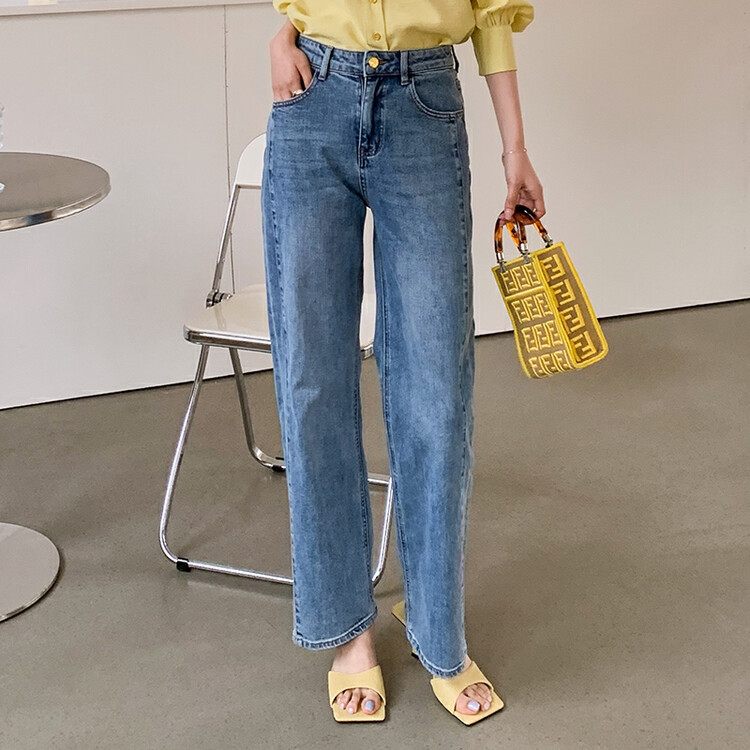 [HANNA Hanna] [Hannah] High waist slim straight jeans 2022 autumn new jeans 22325-1# JHY