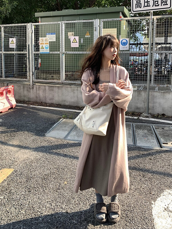 New in winter!【MEET RAINBOW】Simple casual loose knitted cardigan 18669# LSL