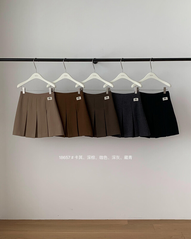 【T.G】High waist pleated slim skirt 18657# CLS