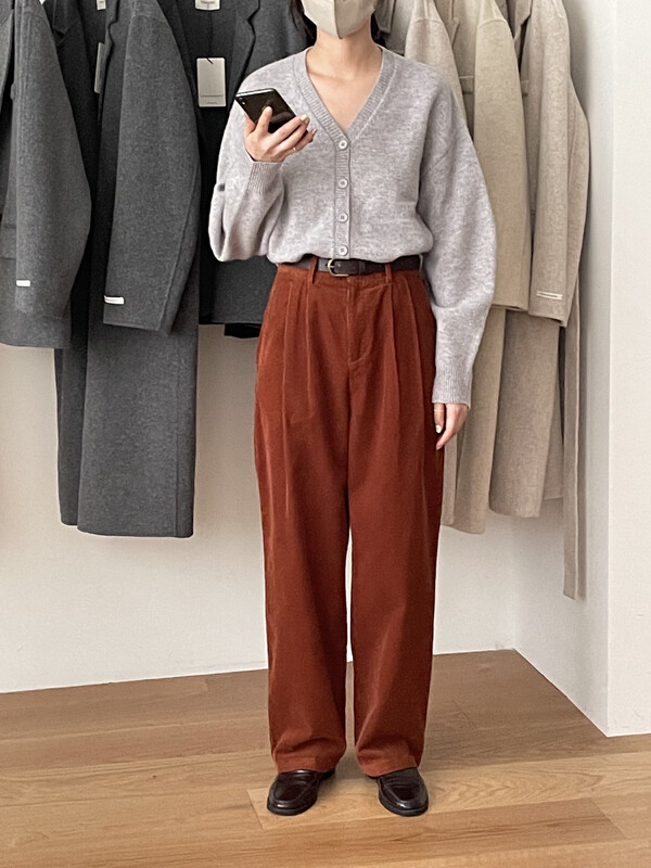 New in winter! [T.G] Loose solid color all-match casual pants (with belt) 18605# CLS