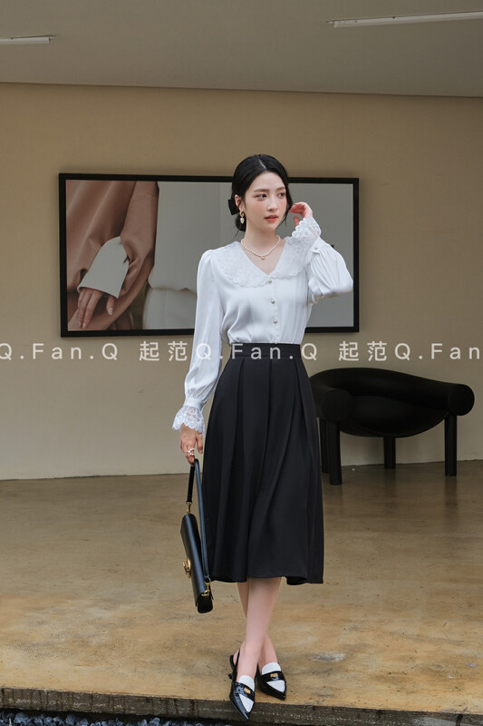 Autumn is new! [Fan] Commuter high waist solid color skirt 8716# JHY