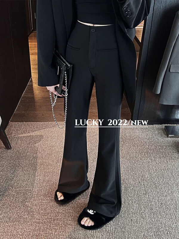 【LUCKY】High-waisted, slim and tall all-match flared casual pants 1221# ZXX