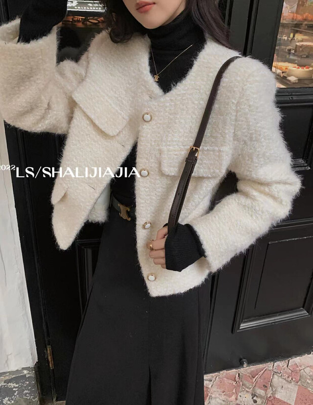 [LS] Korean Versatile Lamb Fleece Small Fragrance Short Jacket 60199