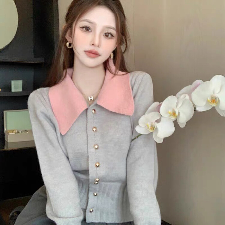 New for winter!  【F·P】French Gentle Colorblock Warm Sweater 88146# HBX