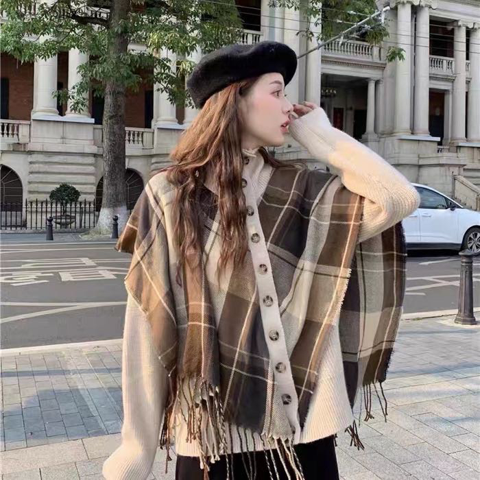 New for winter!  【MEET RAINBOW】Check Fashion Loose Warm Sweater 7052# LSL