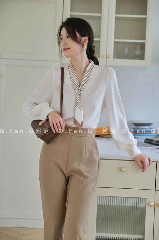 New in early autumn! [Fan] Korean simple and comfortable all-match shirt (accessories) F7921-2# JHY
