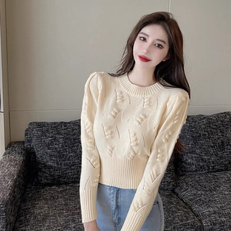 New for winter!  【F·P】Waist Short Warm Sweater With Inner Design 66078# HBX