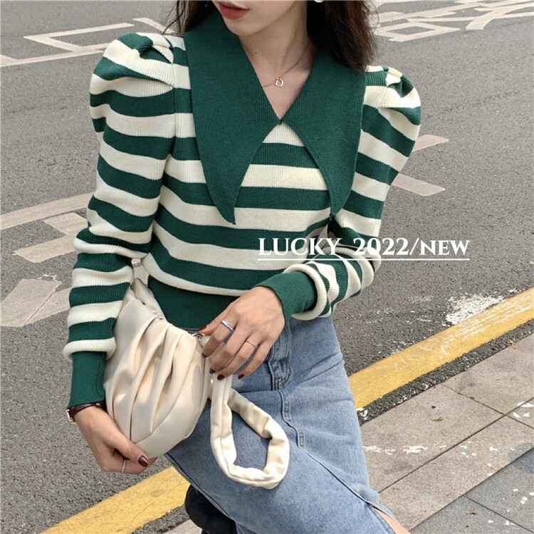 【LUCKY】Striped long-sleeved all-match shirt 9625# ZXX
