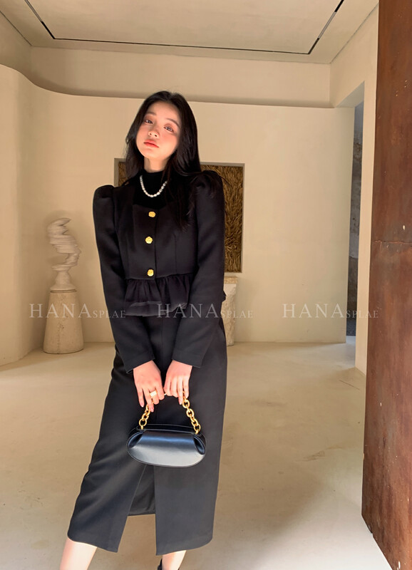 [HANNA Hanna] [Hanna] French elegant skirt suit 22 autumn fungus edge set H3503