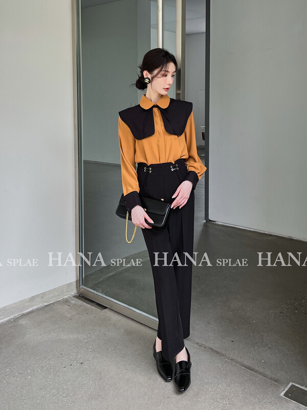 [HANNA Hanna] [Hanna] wide-leg casual pants women's 22 autumn new high-waisted casual pants H3391
