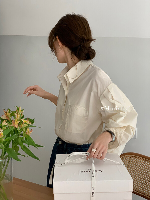 New in autumn!【MOXI】Simple and versatile solid color casual shirt 2004# CQW
