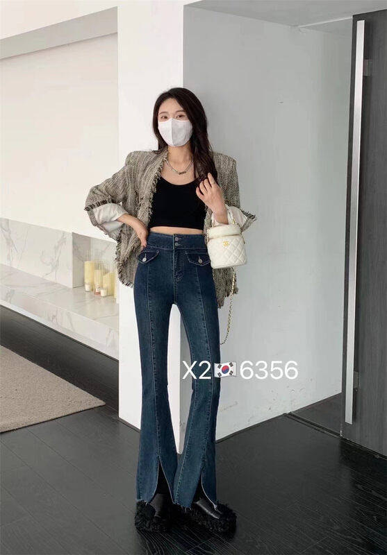 New in autumn! [X2 square] slim and comfortable all-match jeans 6356# L