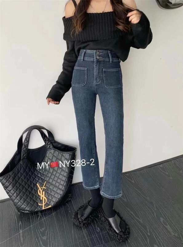New in winter! [X2 square] Straight, comfortable, versatile and slim jeans 328# L