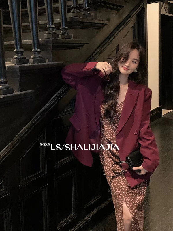 [LS] Retro Hong Kong style double-breasted short suit jacket 60207