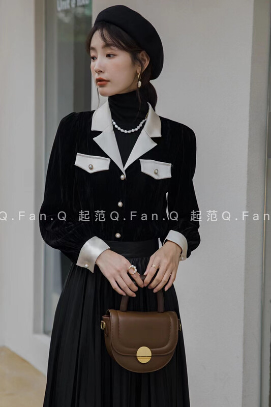 [Qi Fan] Long-sleeved button-up shirt 80378# JHY