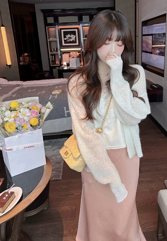 【Ou Zhengsha】Silk High Waist Pink Skirt 18959BQ# JJ