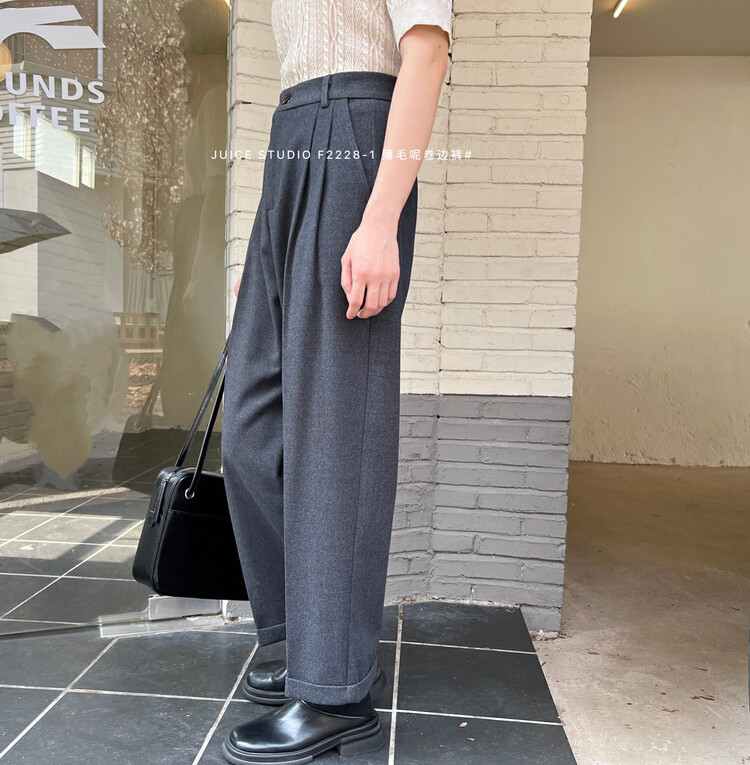 [JUICE] Thinny rolled trousers F2228-1