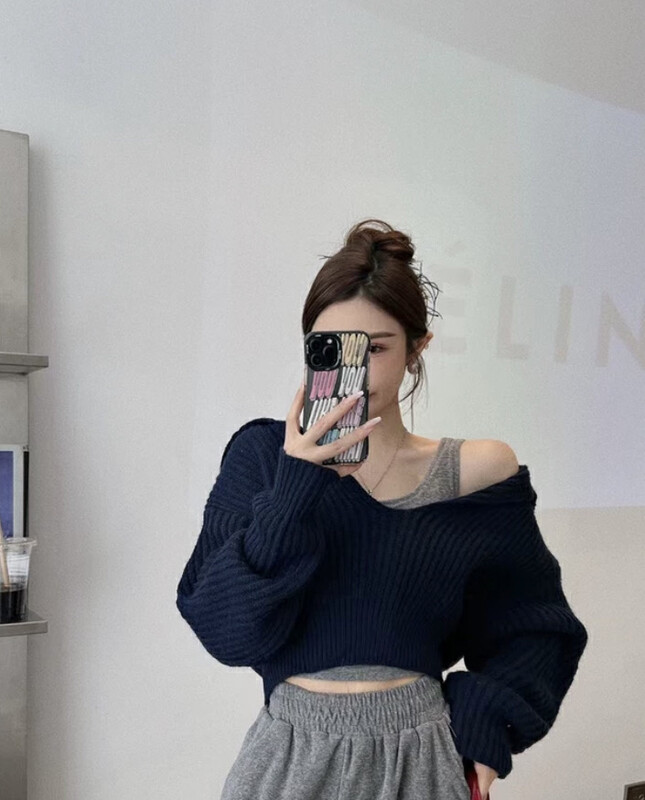 【MEET RAINBOW】Solid Color Versatile Korean Warm Sweater 9052-1# LSL