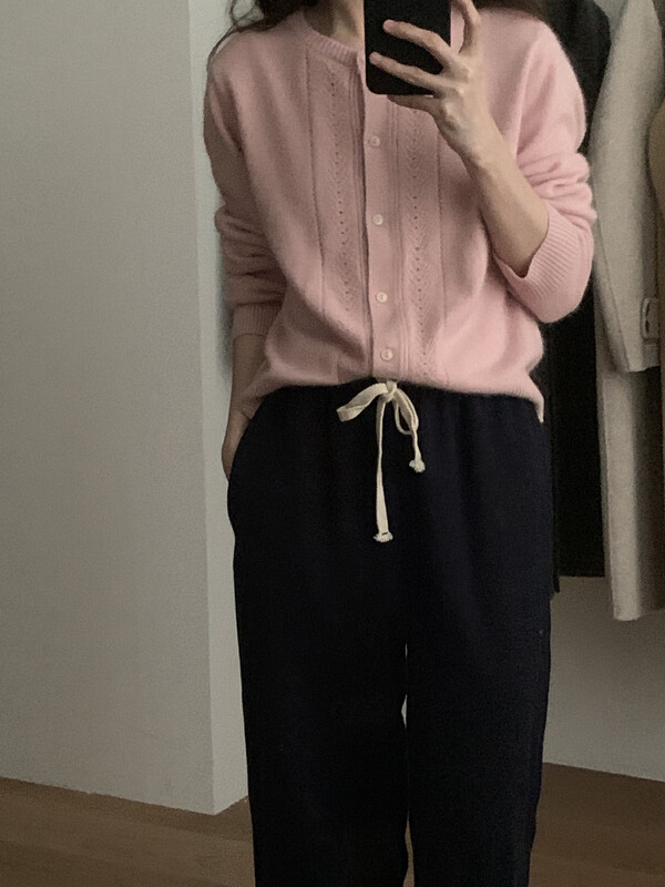 【T.G】Simple solid color all-match knitted cardigan (including 30% raccoon velvet 10% wool) 18552# CLS