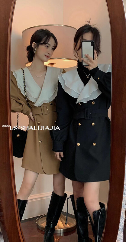 [LS] Gentle Hepburn style age-reducing doll collar windbreaker (with belt) 60216