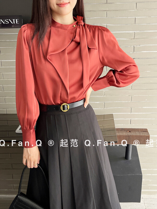 New in autumn! [Fan] bow commuter temperament shirt 80323# JHY
