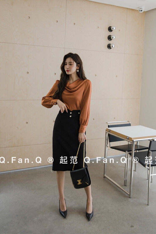 new product launch!  [Qi Fan] Suit thick material features all-match commuter skirt 8757# JHY