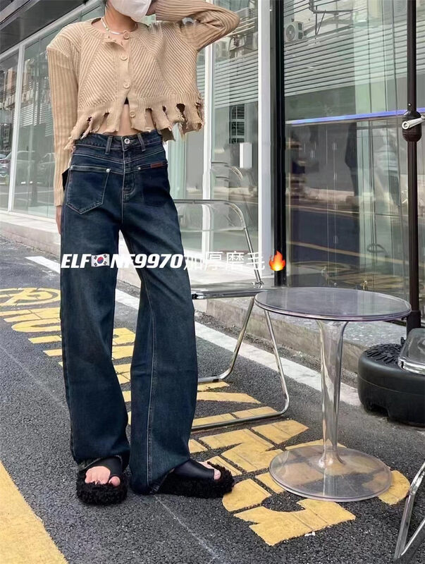 New in winter! [X2 square] Straight-leg comfortable all-match jeans 9970# L
