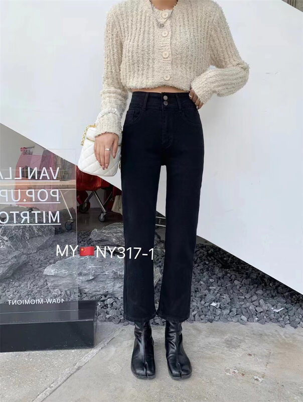 New in autumn! [X2 square] thin and textured all-match jeans YS1-317# L