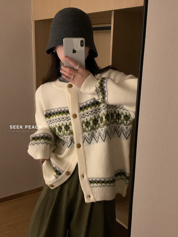 New in winter! [SEEK PEACH] Korean fashion small fresh warm sweater 11869# L