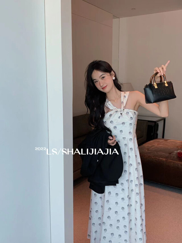 【LS】French Tulip Halter Dress 8563# JHY