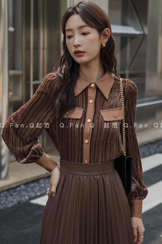 【Qi Fan】Single-breasted simple and comfortable shirt 80380# JHY