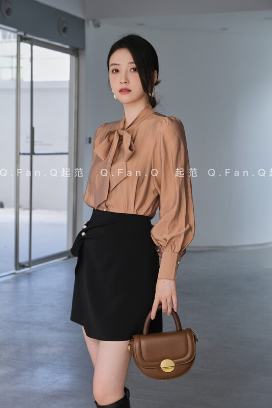 New in early autumn! [Qi Fan] Generous and versatile commuter shirt with straps 80209# JHY