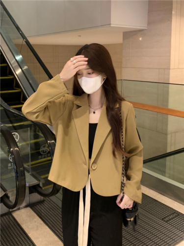 Temperament fried street long-sleeved small suit jacket autumn  new loose short temperament fashion suit trend