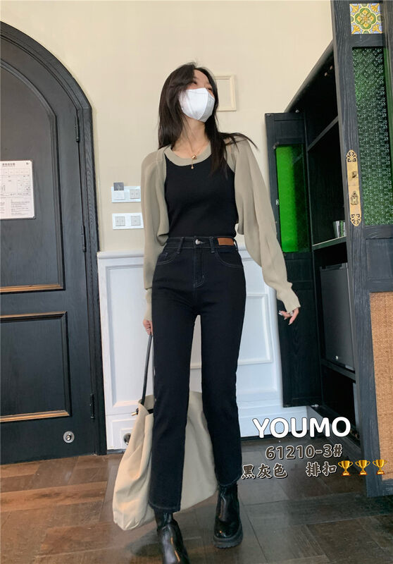 Original price 84.60! New in autumn! [Su Xinlan/YOUMO] Korean elastic straight leg jeans 61210-3# LSL
