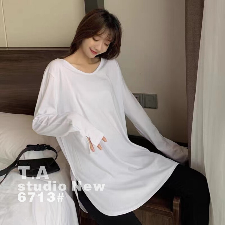 New in autumn!  【TA+】Casual Simple Neat Long Sleeve T-Shirt A6713# L