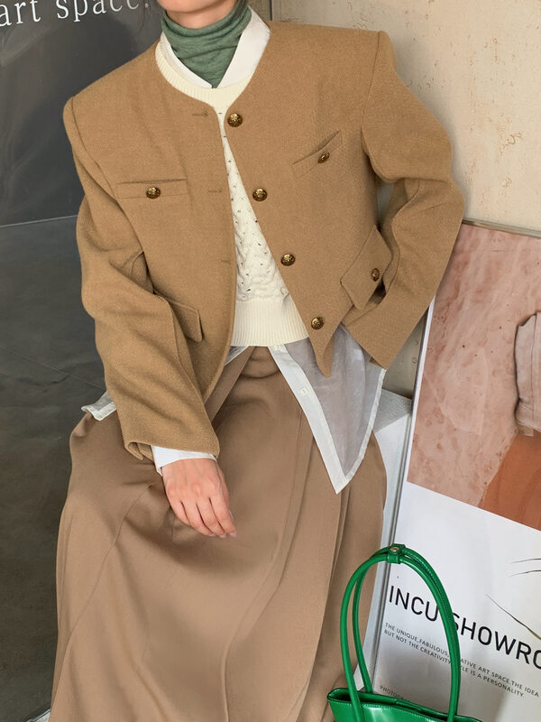 [NEIHE] Temperament, high-end, niche, small fragrance coat, short coat 88115# JHY