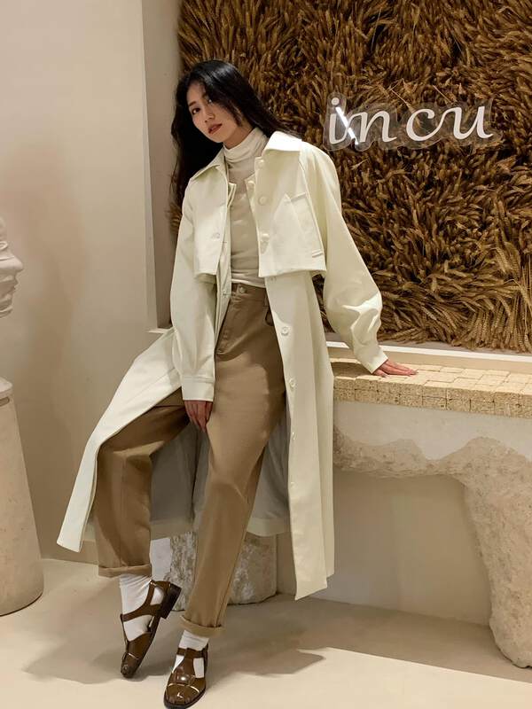 【NEIHE】PU leather lapel single-breasted short jacket leather jacket 6278# JHY