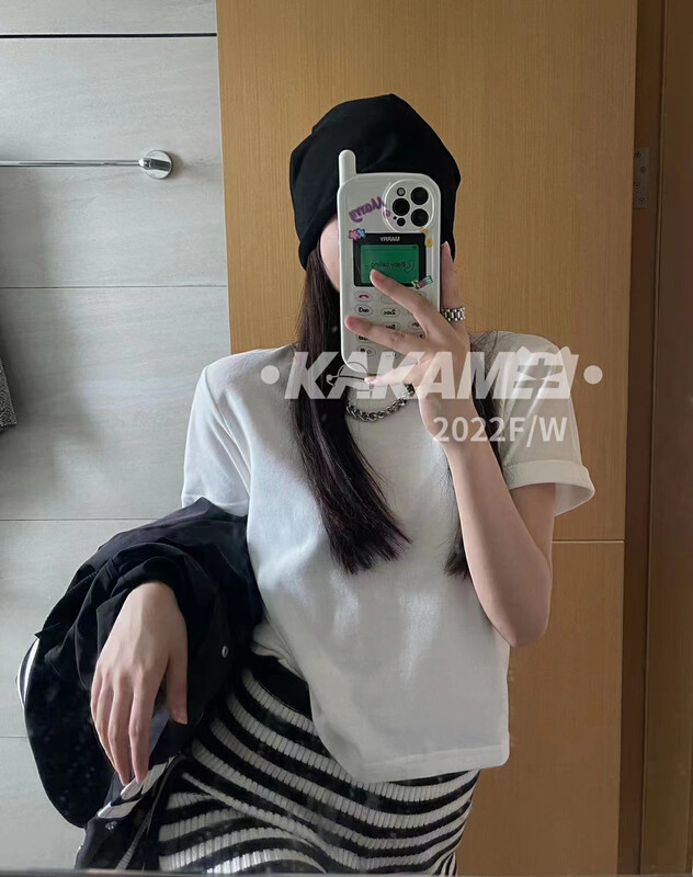 [KAKAMEE] Autumn new products must enter imitation cashmere short-sleeved small T short-sleeved T-shirt 5203# CQW