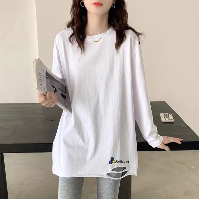 New in autumn! [TA+] Korean version all-match pullover long-sleeved T-shirt A6750# L