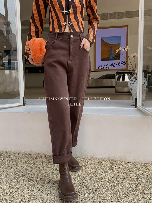 【NEIHE】Korean version of simple straight casual harem pants casual pants 6221# JHY